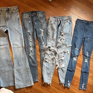 Lot of juniors jeans -size 0-2 Garage, Hollister, American Eagle, Aeropostale